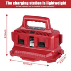 JYJZPB 6 Port Charger Replace for Milwaukee Charger Station, Compatible for Milwaukee 18V M18 Battery,Support Simultaneous Charging
