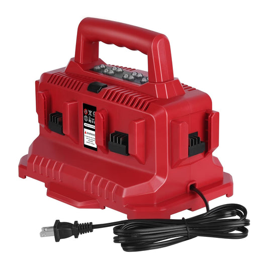 JYJZPB Six Port Charging Station Compatible for Milwaukee 18V Battery Compatible to Milwaukee M-18 Tools