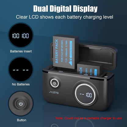 DSTE 2-Pack NP-W126 Batteria Caricabatteria Compatibile Per NP-W126S FinePix HS30EXR HS33EXR HS35EX HS50EXR X-A1 X-A2 X-A3 X-E1 X-E2 X-M1 X-Pro1 X-T1 X-T2 X-T10 X-T50 XFmmf2 Digital Camera - Foto 12